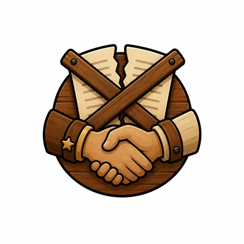 Handshake over a torn-up contract