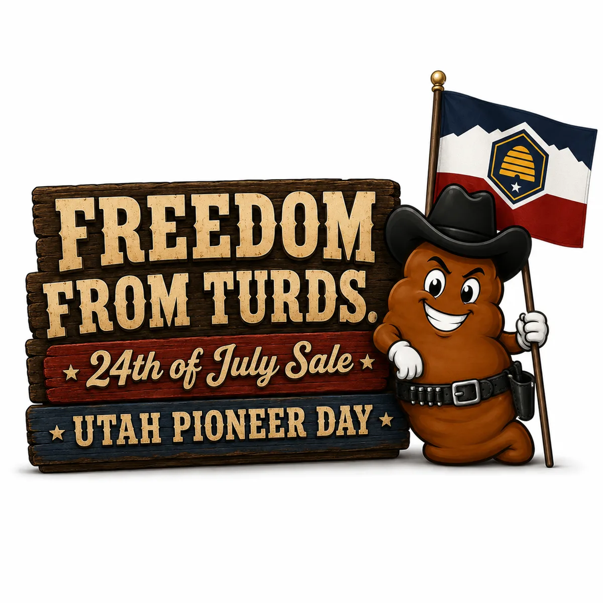 Freedom From Turds — 24th of July Sale, Utah Pioneer Day